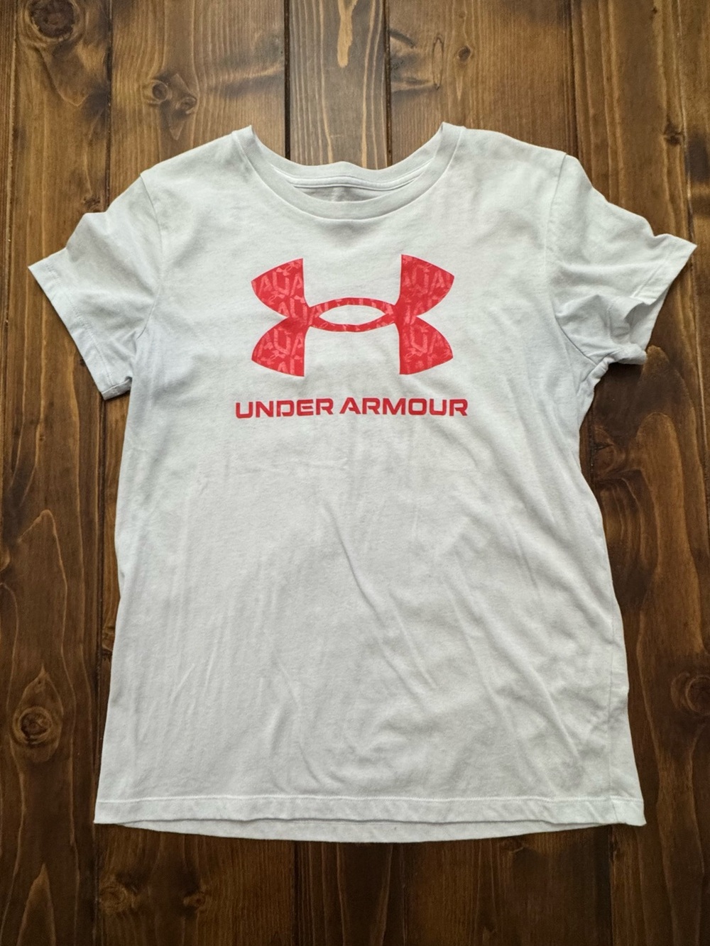 Under Armour White Tee with Pink Logo
